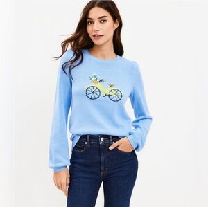 LOFT Bicycle Light Blue Knit Sweater
